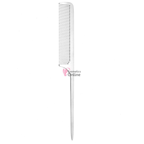 Pieptene metalic de coafor si frizerie Barber Shop BB004 Argintiu